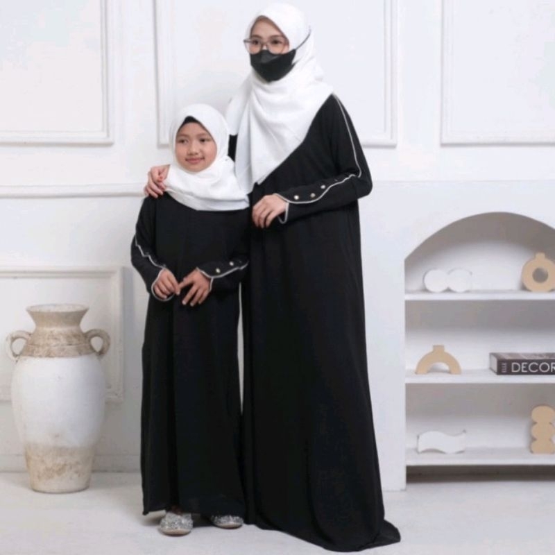 ABAYA BASIC HABIBAH ANAK  DAN DEWASA GAMIS CRINGKLE PREMIUM GAMIS UMRAH DAILY
