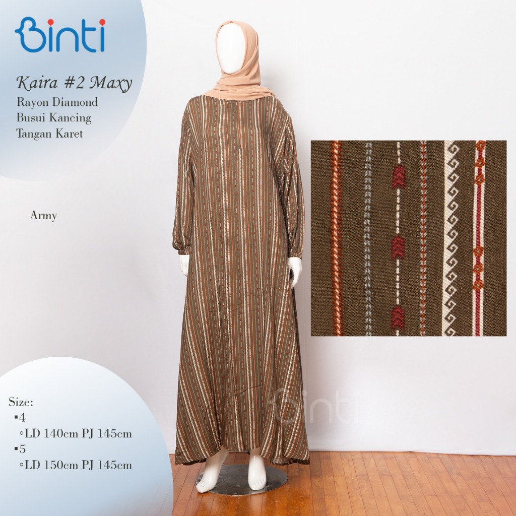 KAIRA DRESS JUMBO LD 140 LD 150 BAHAN RAYON DIAMON By BINTI BAJU GAMIS PANJANG JUMBO TERBARU Muslim 