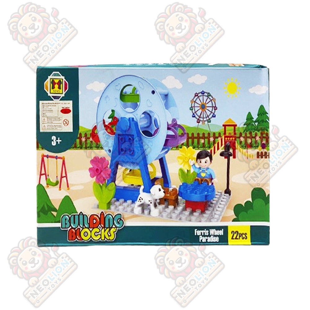 Mainan Anak DIY Ferris Wheel Paradise Building Blocks 22pcs 80002