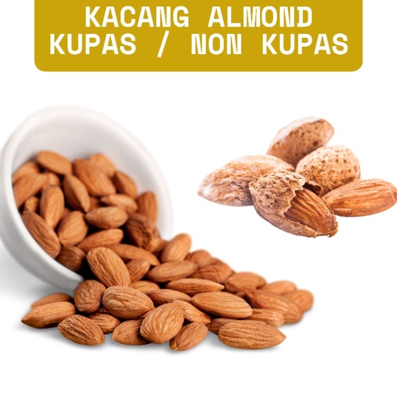 

Kacang Almond Premium Kupas Kacang Almond 500gr Snack Sehat Kaya Manfaat