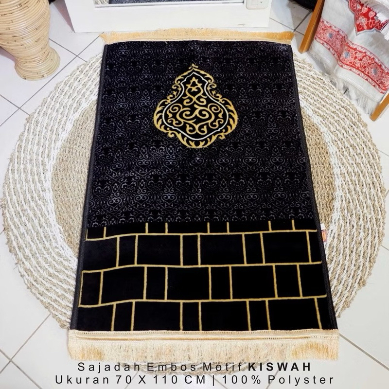 Sajadah Kiswah Hitam Premium Rumbai - Sajadah Kiswah Rumbai