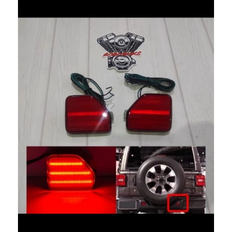 led reflector jeep jl 2018up led bumper belakang jeep jl red