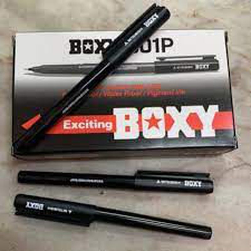 

Pulpen Pena Pen Ballpoint Bolpoint Boxy 001P warna hitam 0,5mm