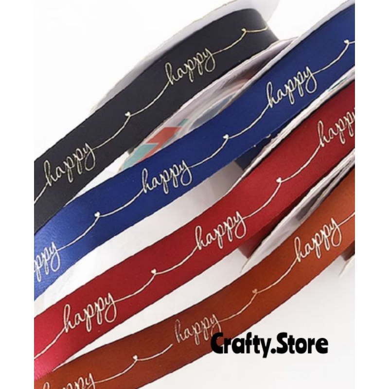 

Pita Kado Motif Happy- Ribbon Gift Grossgrain Happy- Pita Satin Happy