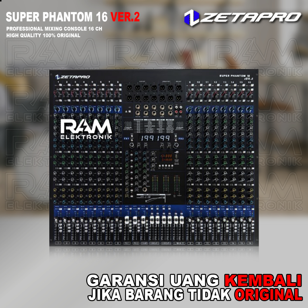Mixer 16 Channel ZETAPRO SUPER PHANTOM 16 VER.2 | VER 2 Double Effect Original