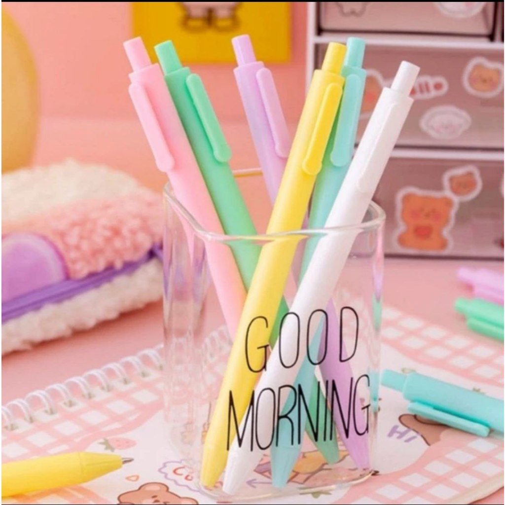 

Pen Gel Pastel Macaron 0.5 mm - Tinta Hitam varian wadah berwarna - Hitam
