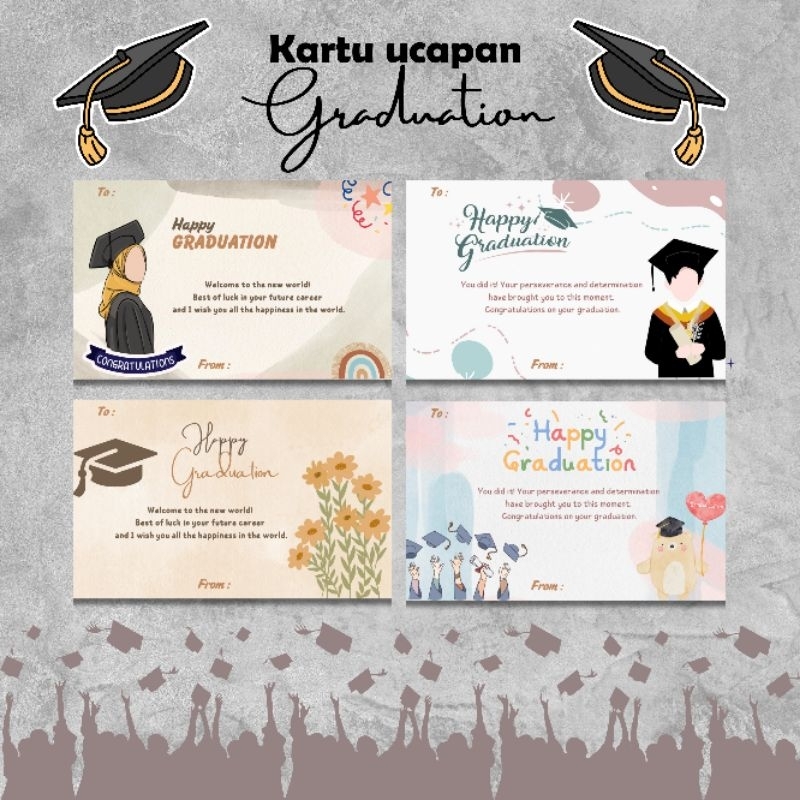 Kartu Ucapan Happy Graduation/Kartu Ucapan Hampers Graduation/Greeting Card Happy Graduation/Happy G