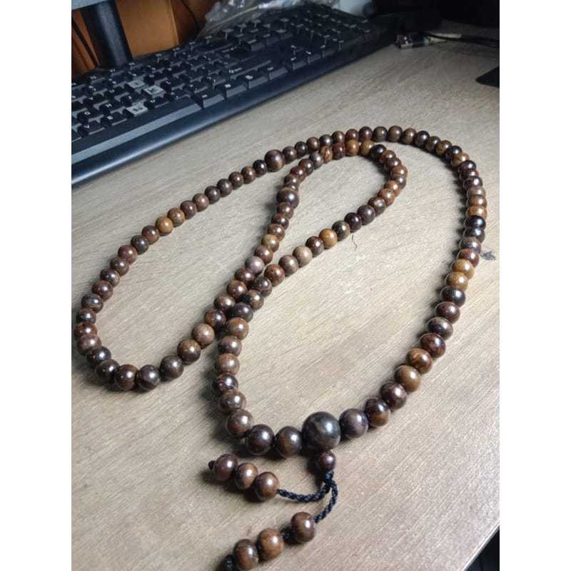 Tasbih 108 Butir Tasbih Kayu Gaharu Asli Tasbih Buddha 108 Butir Wangi Tasbih Gaharu 10mm
