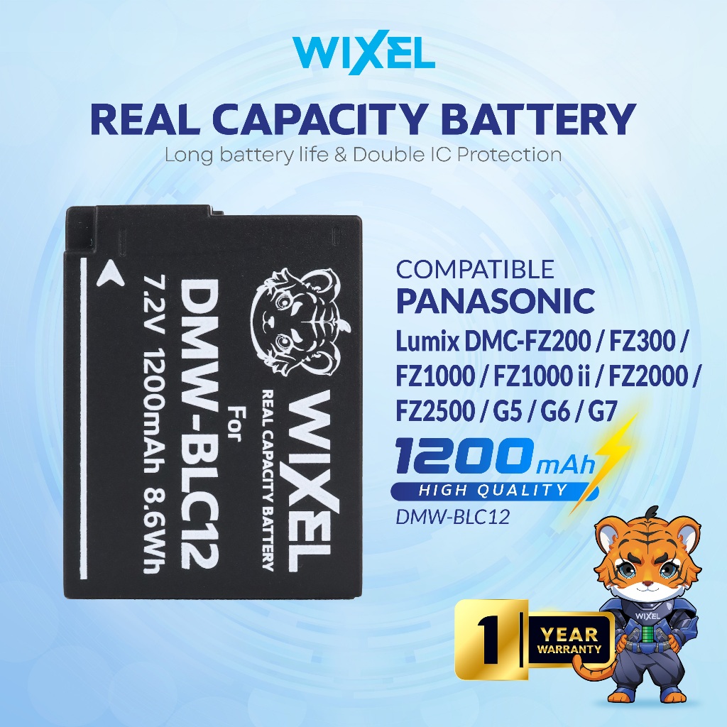 WIXEL Baterai Kamera DMW-BLC12 for Panasonic Lumix DMC-FZ200 / DMC-FZ300 / DMC-FZ1000 / DMC-FZ1000 I