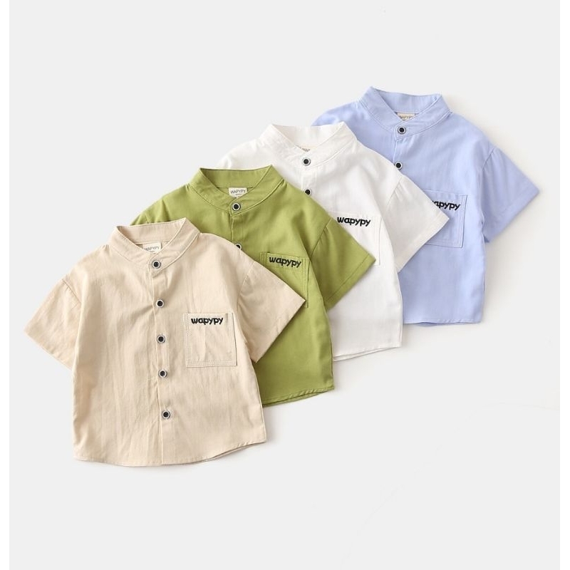 BABYNEEDS Kemeja Anak Laki-Laki Oversized Kemeja Pendek Oversized Anak Laki-Laki Wapypy