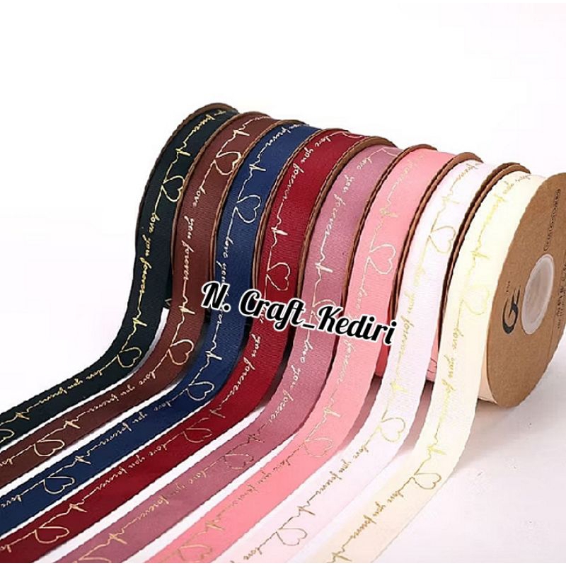 

Pita Grossgrain Motif Love You Forever 2,5Cm 90Cm Pita Buket Pita Hampers Pita Import Pita Motif