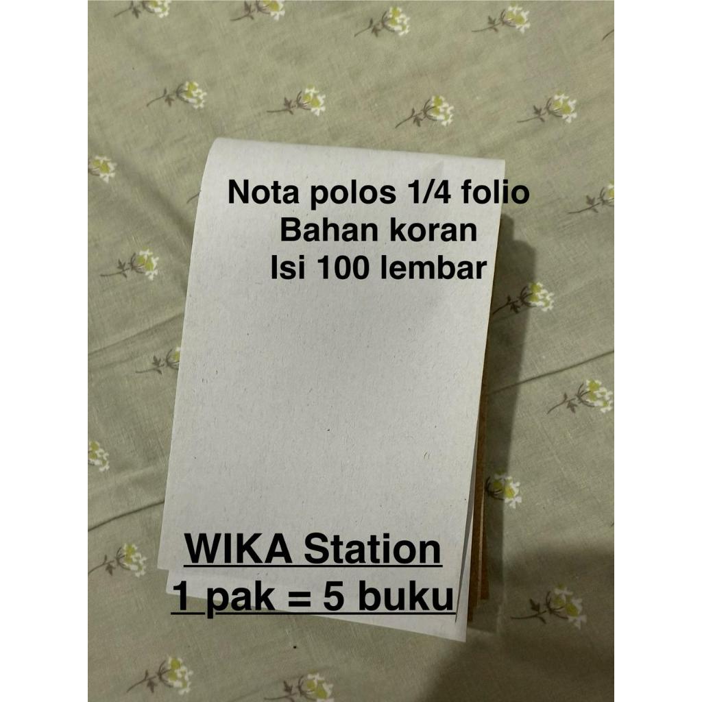 

Nota Polos isi 100 lembar 1/4 folio Bon Polos Bahan Koran isi 100 lbr 1/4folio Nota Kosongan Tanpa Cetakan 1/4 F