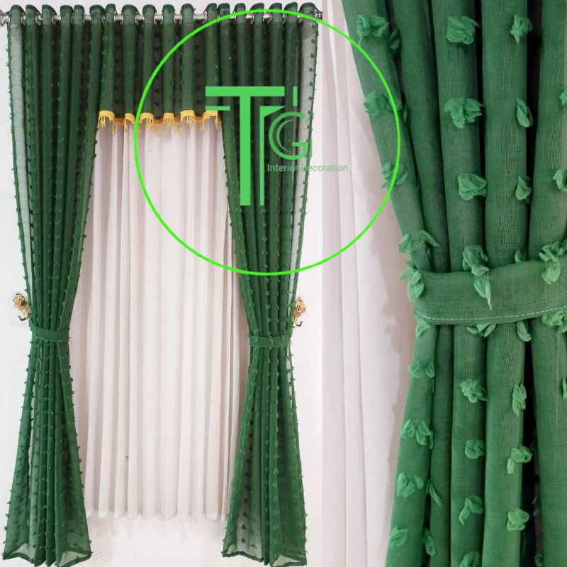 Gorden Satu Set Lengkap Dengan Poni Ukuran Pintu Dan Jendela