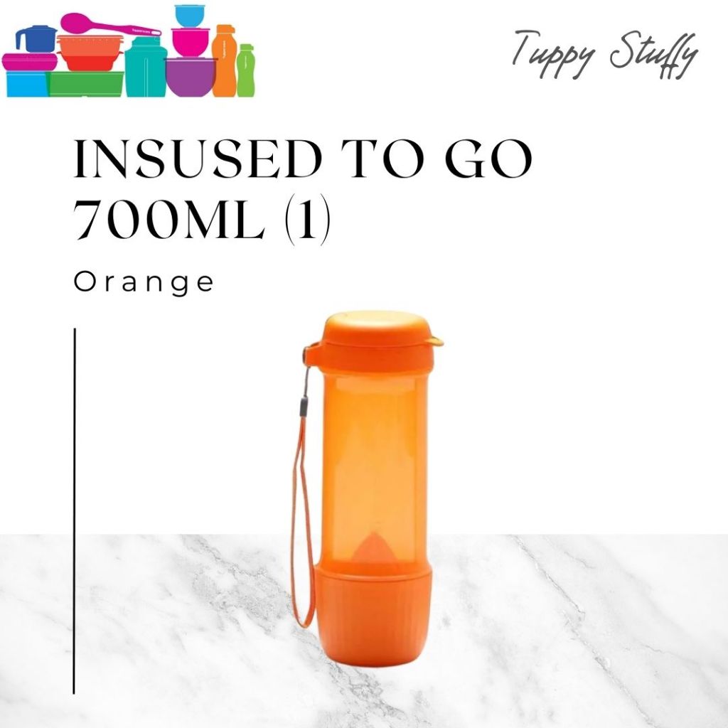 Tupperware Infused To Go- Orange I Bottle minum infused water/Botol Olahraga kedap BPA/Botol sekolah