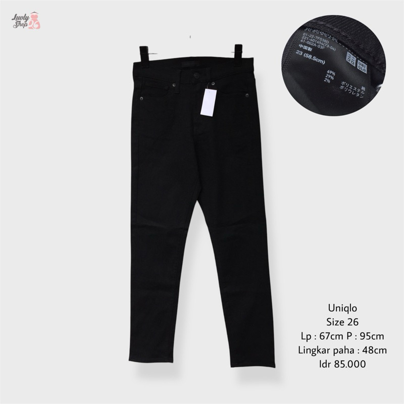 uniqlo skinny jeans hitam