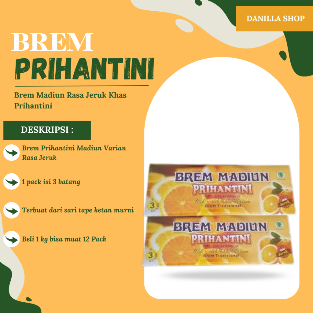 

Brem Madiun Rasa Jeruk Khas Prihantini Premium