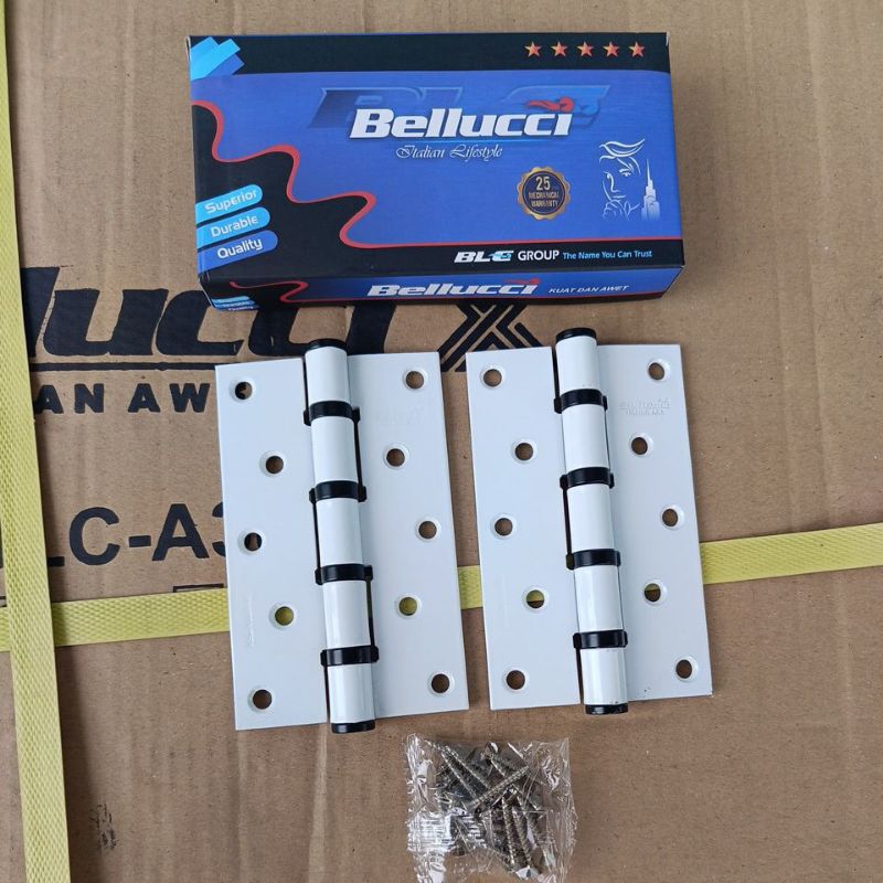 Engsel Bellucci 5" WH / Engsel Bellucci 5 Inch PUTIH / Engsel Pintu Bellucci 5" WH / Engsel Pintu Ka