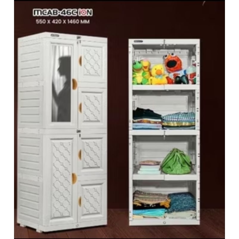 LEMARI PLASTIK NAPOLLY CERMIN +KUNCI