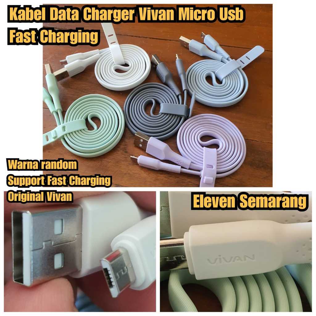 Original fast charging kabel vivan micro usb Kabel data charger vivan Micro usb
