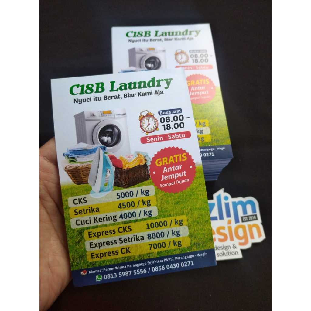 FREE DESAIN Cetak Brosur Express / Brosur Laundry / Cetak Pamflet Flyer Brosur Sekolah Pondok