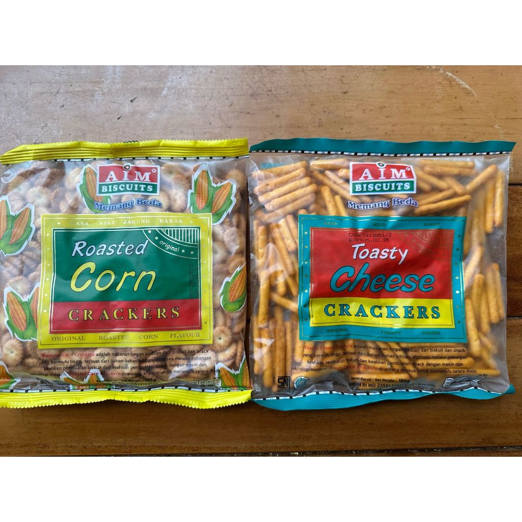 

Aim Biscuit Roasted Corn Crackers Toasty Cheese Crackers 180 gr