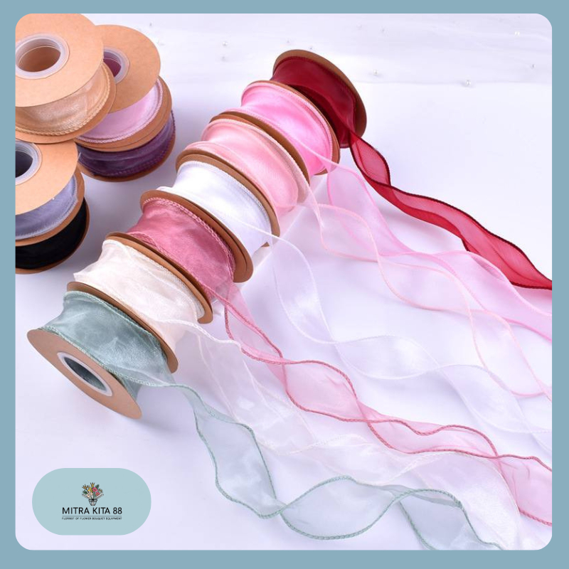 

Pita Kado Pita Organza Premium ROLL Ukuran 4 CM Pita Bunga Buket Dekorasi PT04