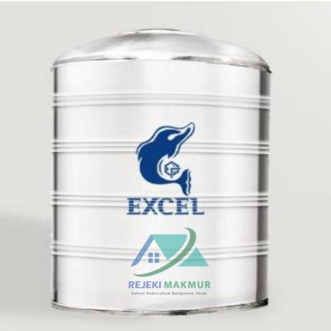 Toren Tandon Tangki Air Stainless Steel AISI 304 Excel GS 2000 TK ( Tanpa Kaki / Rata ) Kapasitas 10