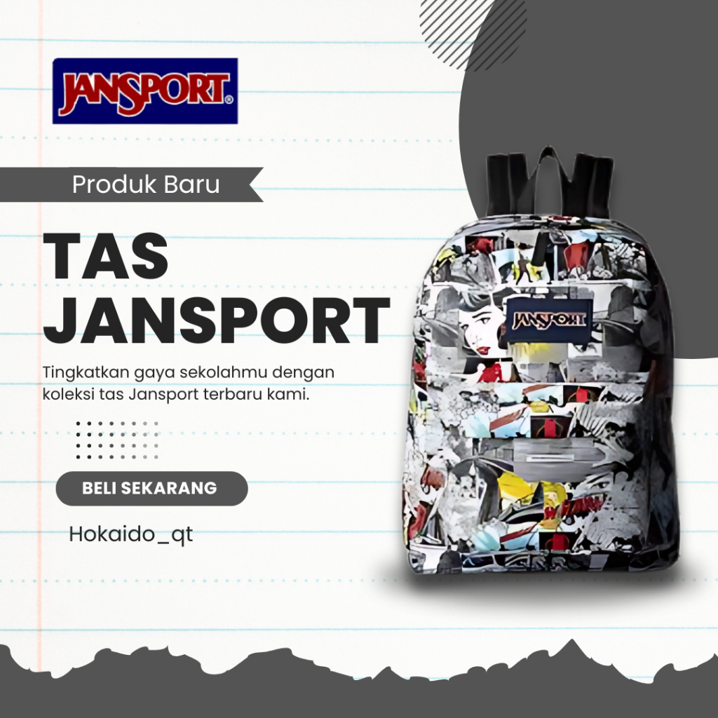 (READY) TAS JANSPORT KOMIK RANSEL PRIA WANITA KOMIK TAS JANSPORT - MOTIF KOMIK ORIGINAL tas sekolah 