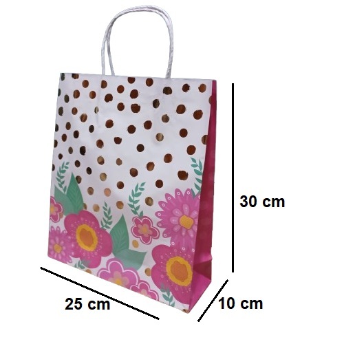 

Paper bag GM hampers Polkadot emas tas kado hadiah ulang tahun