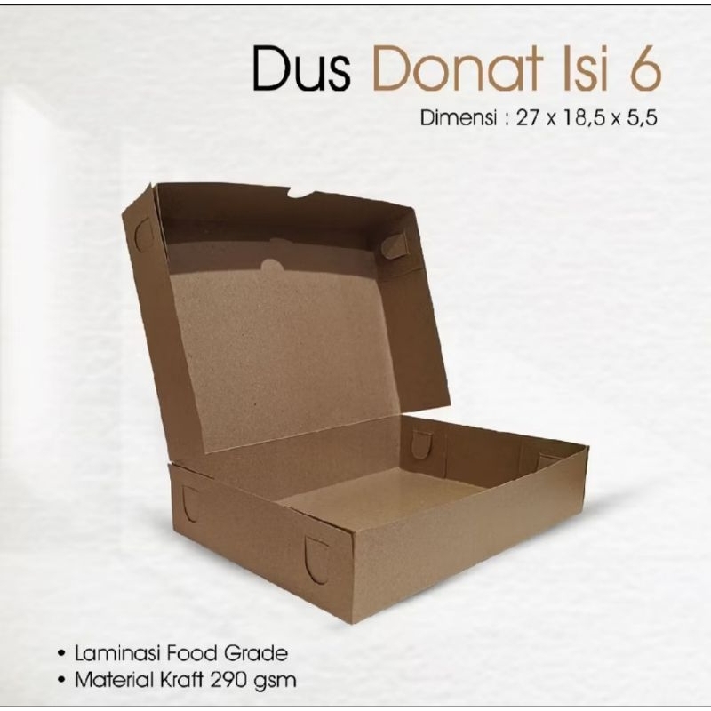 KOTAK DUS DONAT ISI 6 (27x18.5x5.5CM)