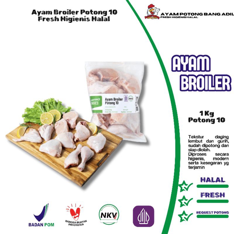 

Ayam Broiler Potong 1 Kg Potong 10 | Fresh Higienis Halal