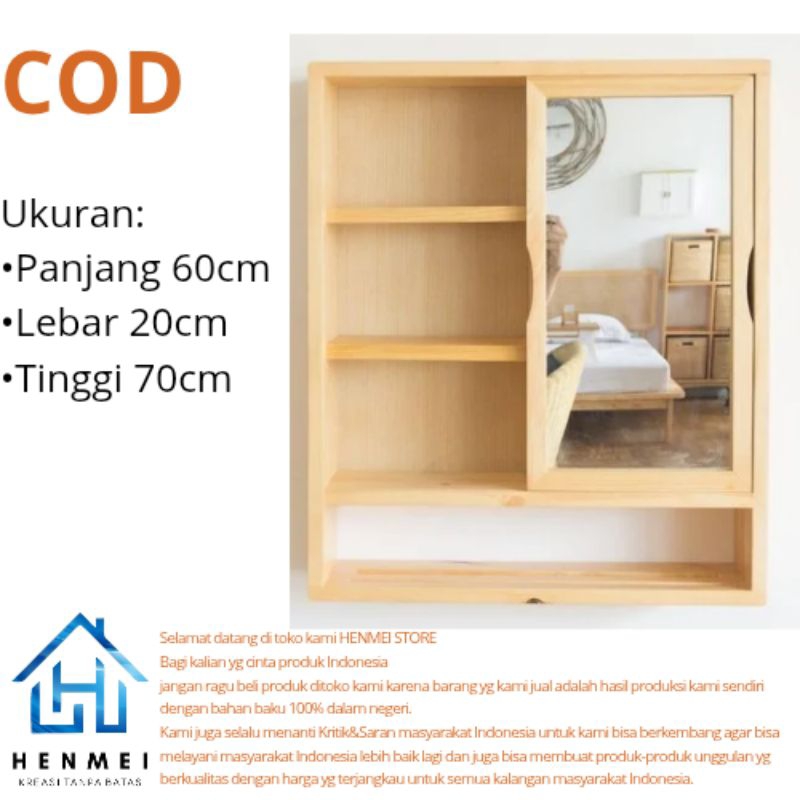 Lemari rias tempel dinding