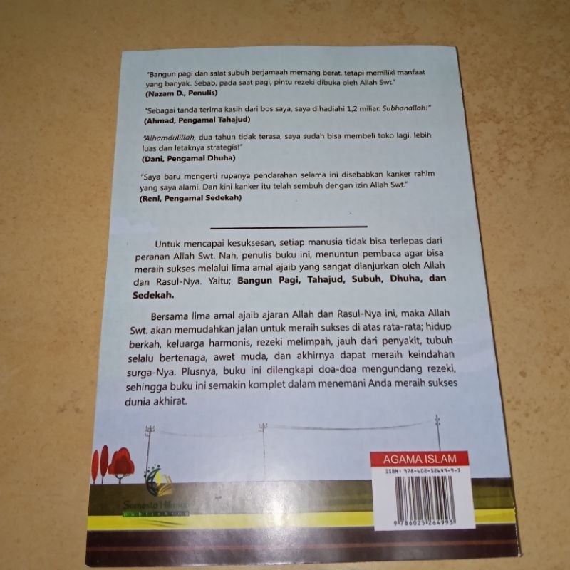 BUKU KAYA RAYA BERKAH BANGUN PAGI TAHAJUD SHUBUH DHUHA & SEDEKAH BUKU INSPIRATIF