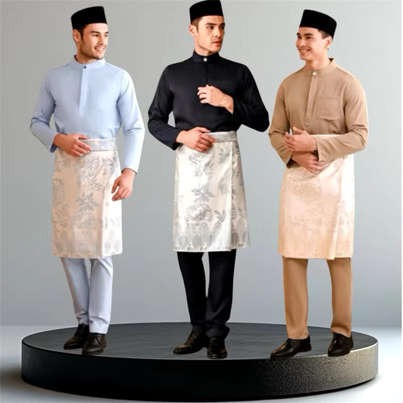 Setelan celana kurung melayu teluk belango baju adat malaysia baju melayu laki laki dewasa