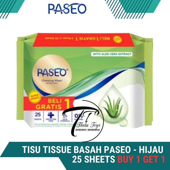 [ 1 set B1G1 ] Tisu basah /wipes Paseo baby tisu basah kecil anti bacterial 25s