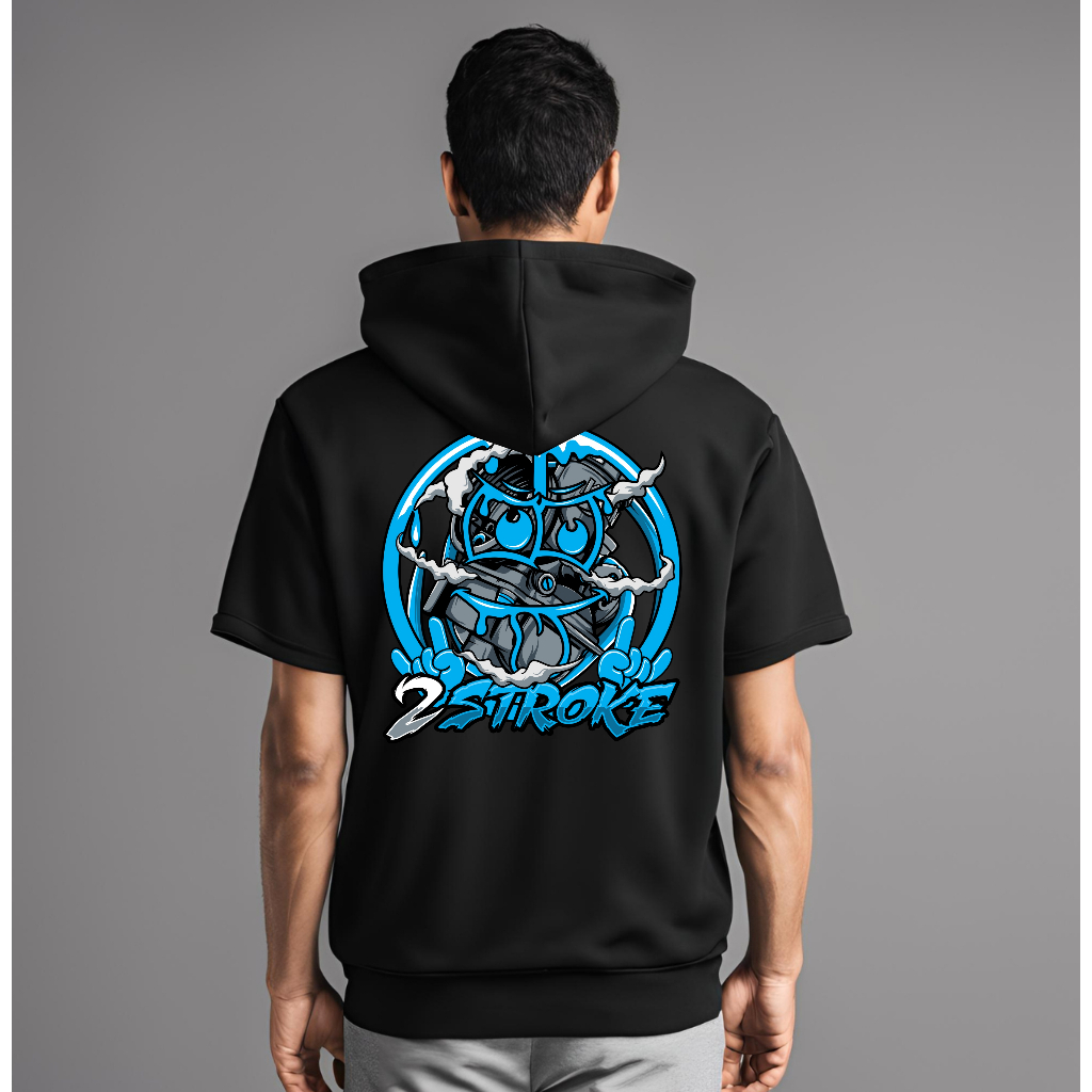 Jaket Hoodie Lengan Pendek 2 Stroke Karburator - Two Stroke Racing - Hodie Motor 2 Tak 2Stroke Fiz R
