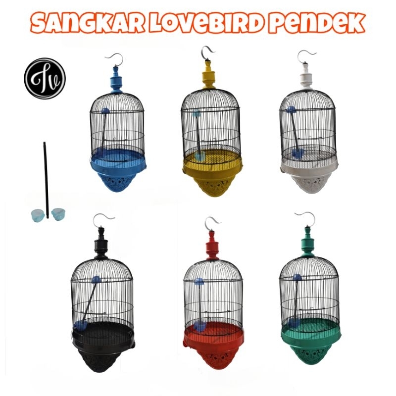 Kandang Burung Lovebird Besi (pendek) D33 Warna