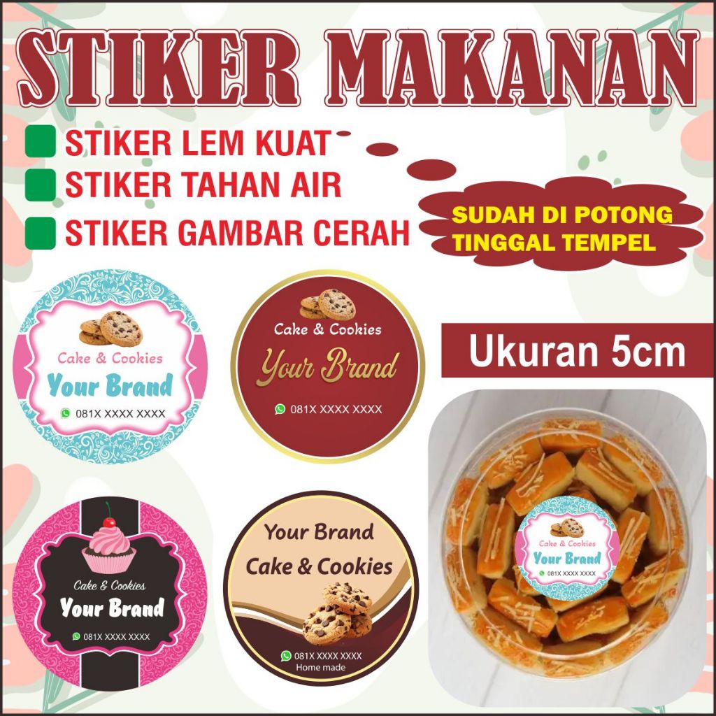 

Sticker Label Makanan Chromo Cut A3 Anti Air Label Bulat Murah isi 48