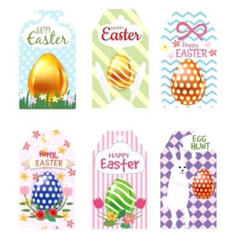 

60PCS HANGTAG PASKAH EASTER LABEL TAG + TALI RAMI