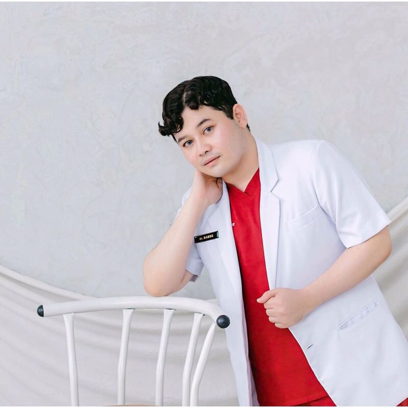 seneli pria lengan pendek - jas dokter lengan pendek - jas apoteker lengan pendek - jas pria lengan 