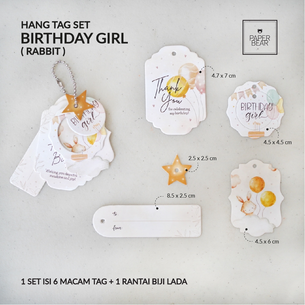 

PREMIUM Hang Tag Set Tebal BIRTHDAY GIRL / BOY