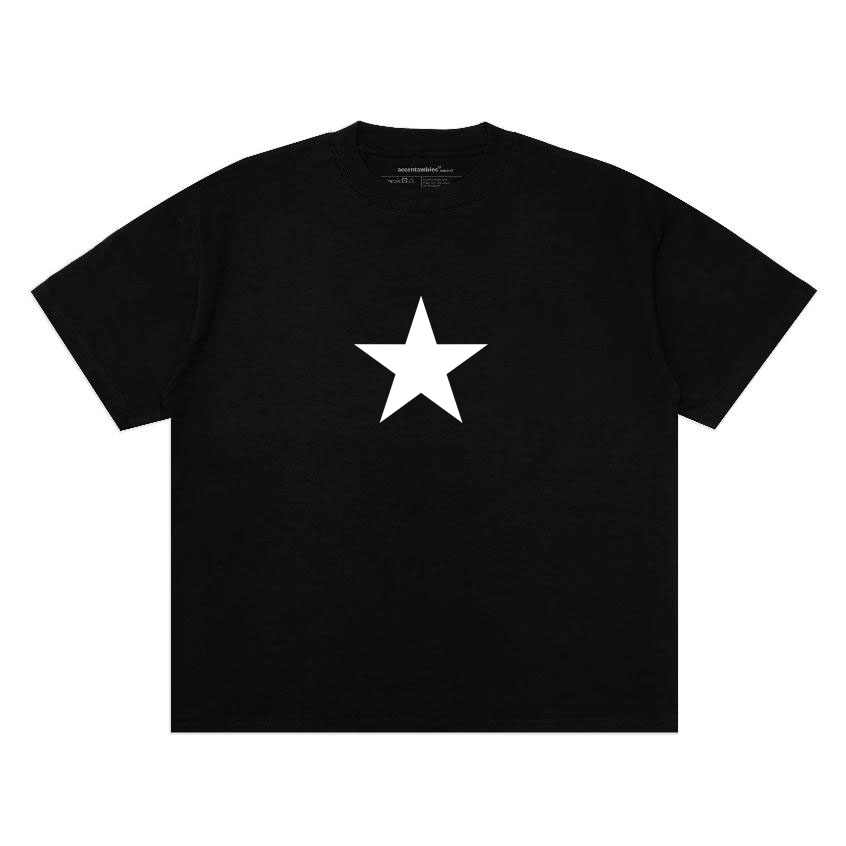 Kaos Putih Tirai Hati Bintang Hitam Kaos Putih Tirai Hati Bintang Hitam