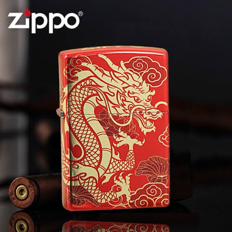 Zippo Red Gold Dragon Beauty