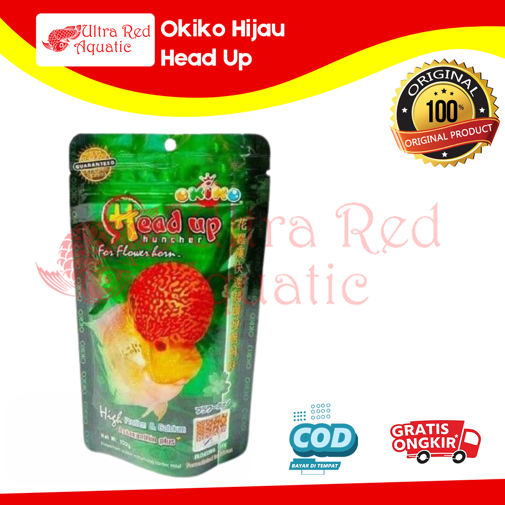 Okiko Hijau Head Up Makanan Ikan Lohan Pelet Ikan Lohan