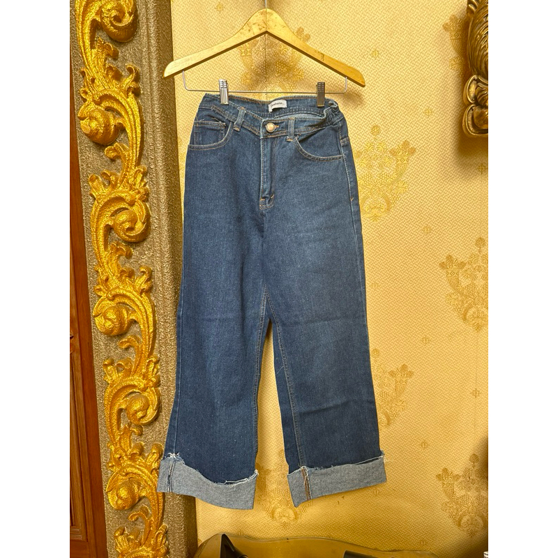 celana kulot jeans wanita stradivarius sz s lp 60-70cm