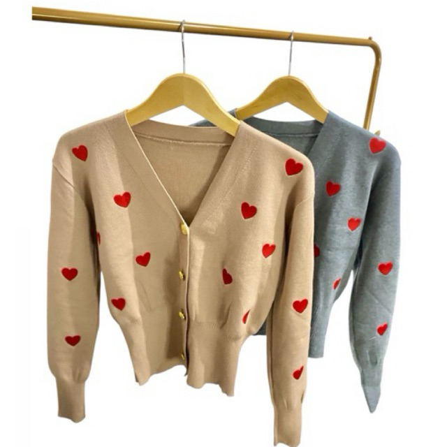 Cardigan Cute Love Oversize – yukbelanjaa