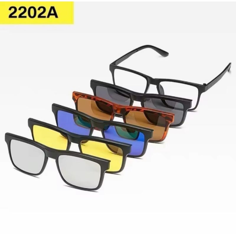 Kacamata Clip On  Antiradiasi Minus/Plus Kacamata klip on Clip on 5 lensa 2202