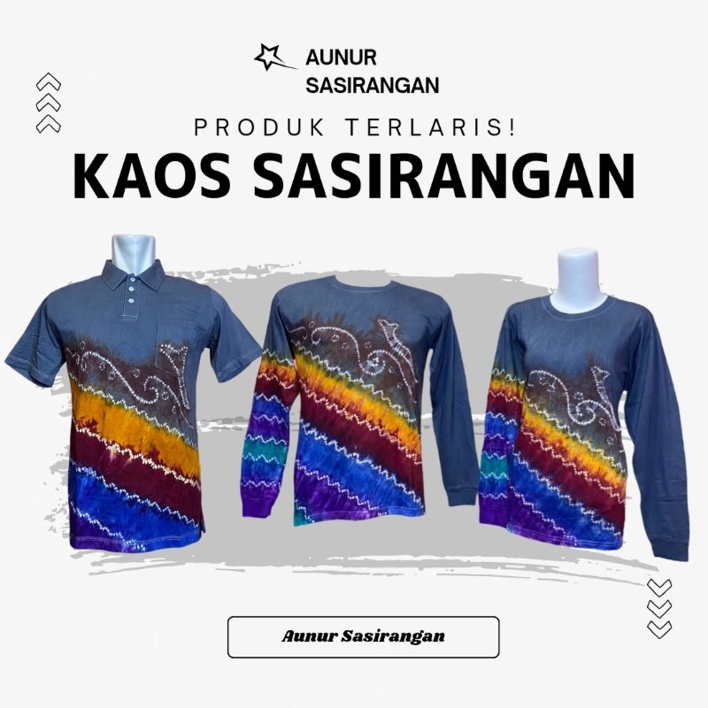 KAOS SASIRANGAN Kerah/Oblong Lengan Panjang&Pendek COTTON COMBED Pria & Wanita