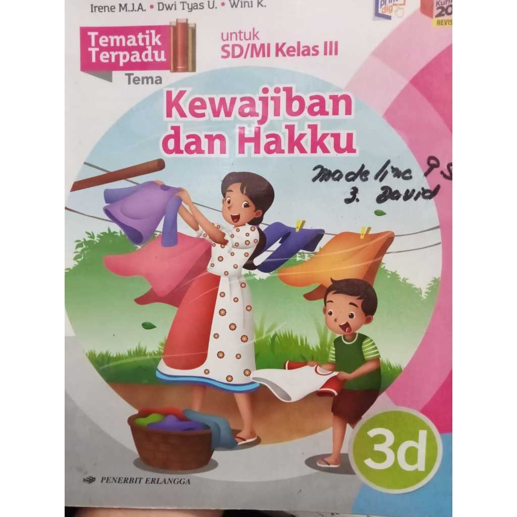 BUKU TEMA KEWAJIBAN DAN HAKKU UNTUK SD/MI KELAS 3D