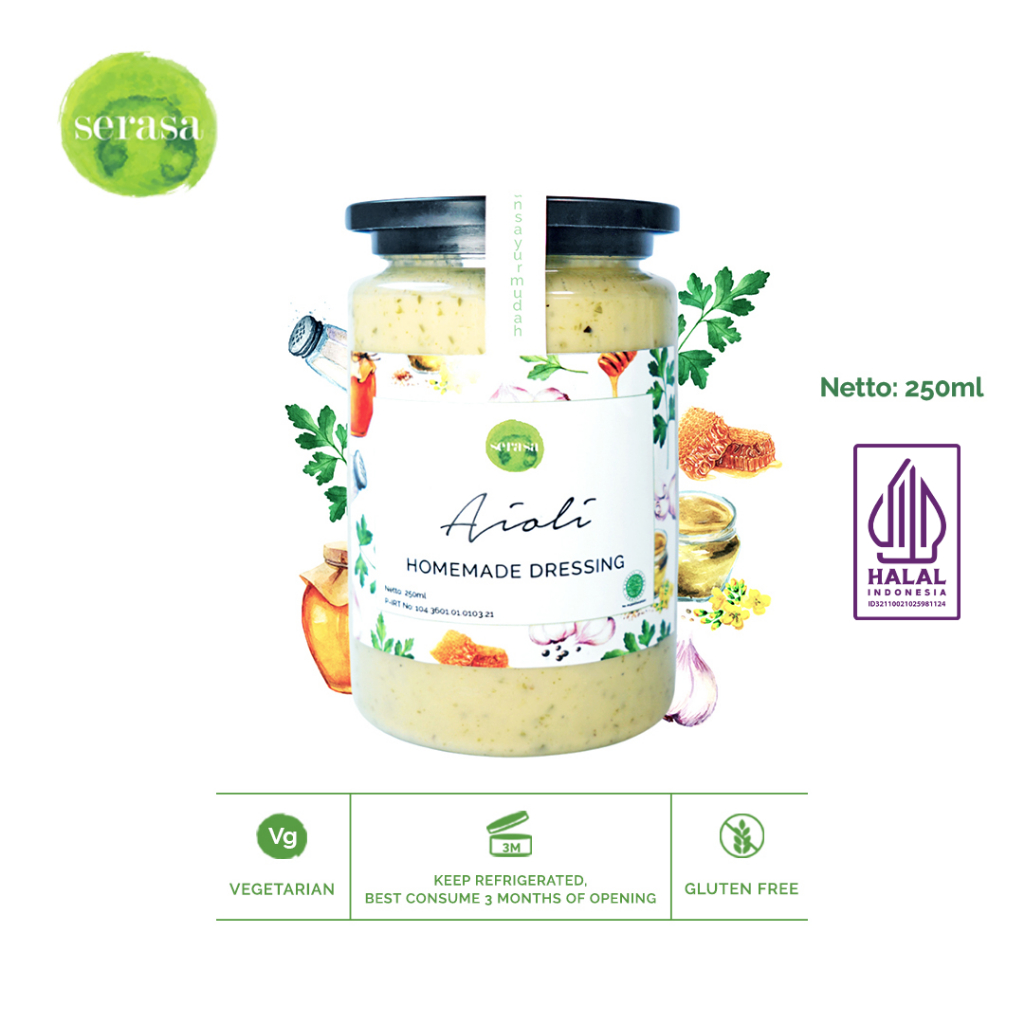 

Aioli Dressing In Jar by Serasa Salad [ Vegetarian - Gluten Free - Chef's Recommendation ]